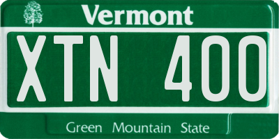 VT license plate XTN400