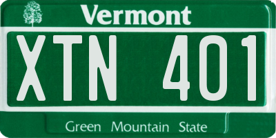 VT license plate XTN401
