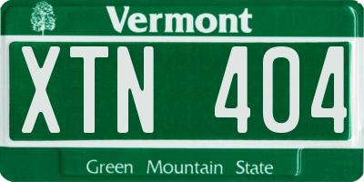 VT license plate XTN404