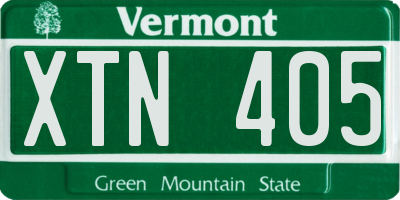 VT license plate XTN405
