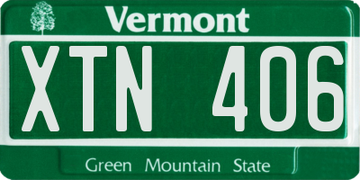 VT license plate XTN406
