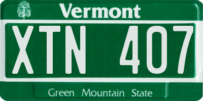VT license plate XTN407
