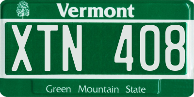 VT license plate XTN408