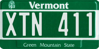 VT license plate XTN411
