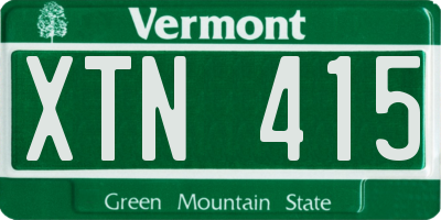 VT license plate XTN415