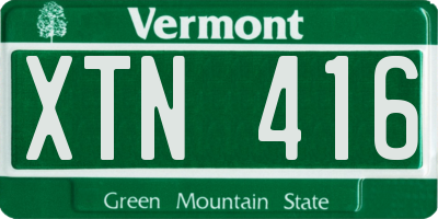 VT license plate XTN416