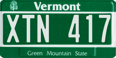 VT license plate XTN417