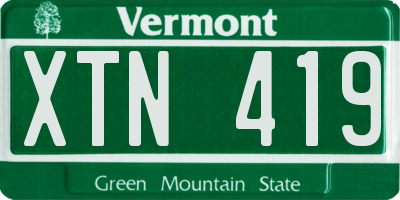 VT license plate XTN419