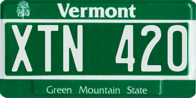 VT license plate XTN420