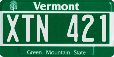 VT license plate XTN421
