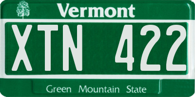 VT license plate XTN422