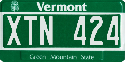 VT license plate XTN424