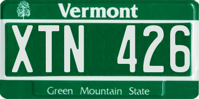 VT license plate XTN426