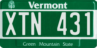 VT license plate XTN431