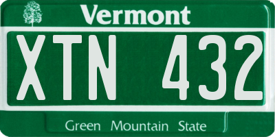 VT license plate XTN432