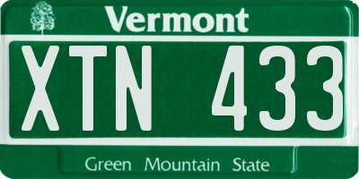 VT license plate XTN433
