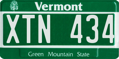 VT license plate XTN434