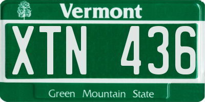 VT license plate XTN436