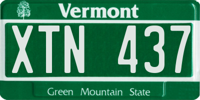 VT license plate XTN437