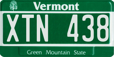 VT license plate XTN438