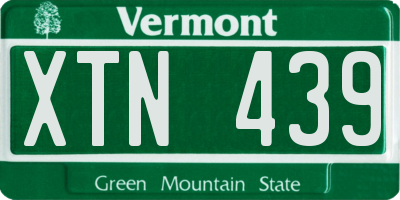 VT license plate XTN439