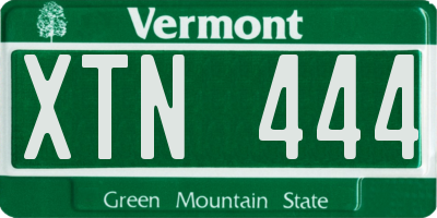 VT license plate XTN444