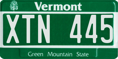 VT license plate XTN445