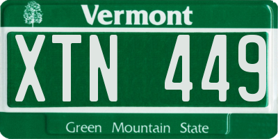 VT license plate XTN449