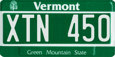 VT license plate XTN450