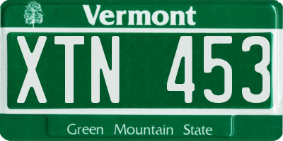 VT license plate XTN453