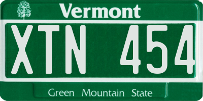 VT license plate XTN454