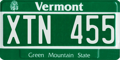 VT license plate XTN455