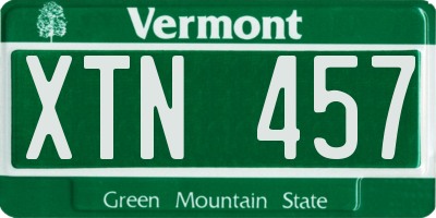 VT license plate XTN457