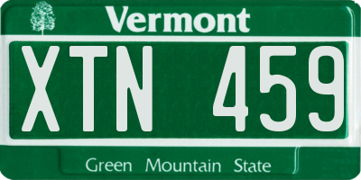 VT license plate XTN459