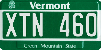 VT license plate XTN460