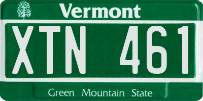 VT license plate XTN461