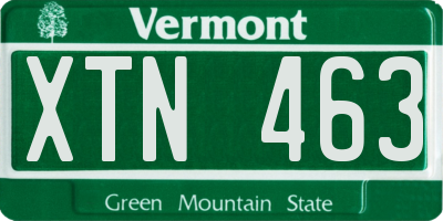 VT license plate XTN463