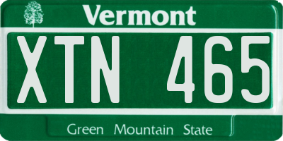 VT license plate XTN465