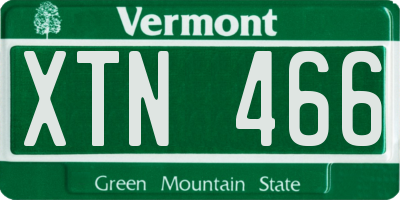 VT license plate XTN466