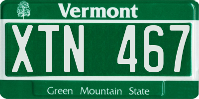VT license plate XTN467