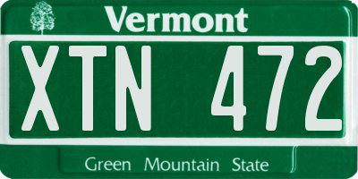 VT license plate XTN472