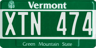 VT license plate XTN474