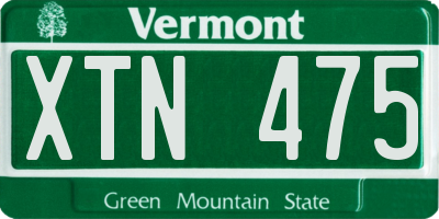 VT license plate XTN475
