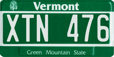 VT license plate XTN476