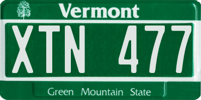 VT license plate XTN477