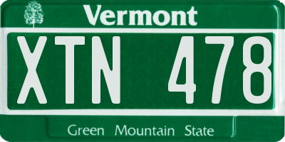 VT license plate XTN478