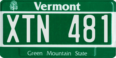 VT license plate XTN481