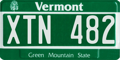 VT license plate XTN482