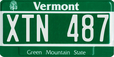 VT license plate XTN487