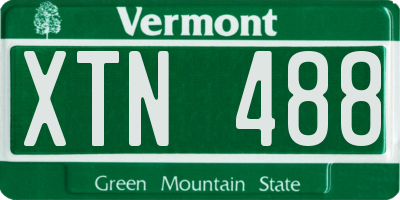 VT license plate XTN488